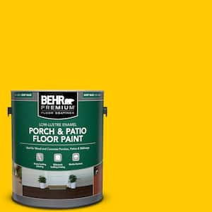 1 gal. #370B-7 Yellow Flash Low-Lustre Enamel Interior/Exterior Porch and Patio Floor Paint