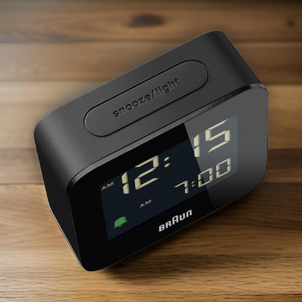 Braun Digital Travel Alrm Clock, Snooze, Compact, Negative LCD