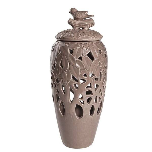 Unbranded Ucello 5.5 in. Taupe Decorative Jar