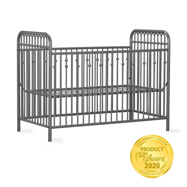Little Seeds Monarch Hill Ivy Gray Metal Baby Crib 5972396COM