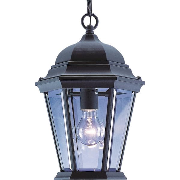Volume Lighting 1-Light Indoor or Outdoor Black Aluminum Lamp / Lantern / Coach Light Hanging Pendant