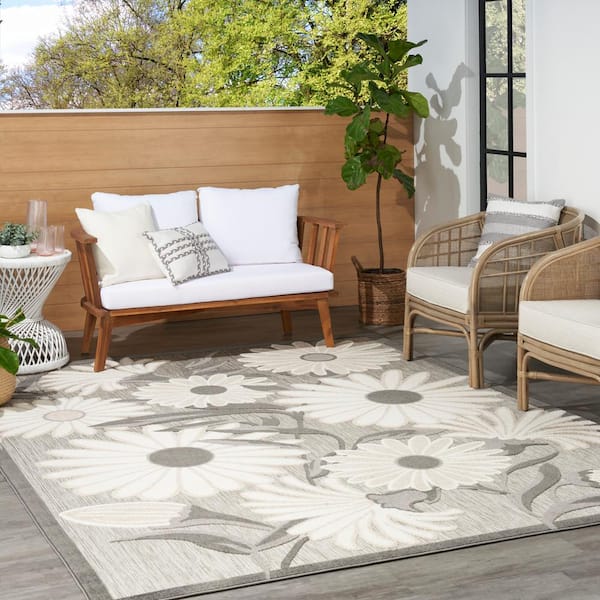 Nourison Aloha Beige 8 ft. x 11 ft. Botanical Contemporary Indoor Outdoor  Area Rug 171283 - The Home Depot