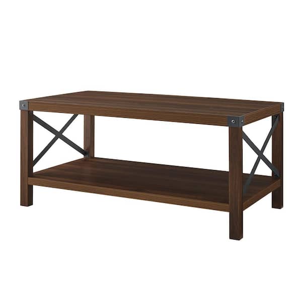 Walker Edison Furniture Company 25 Modern Storage Side Table - Dark Walnut  HD8183 - The Home Depot