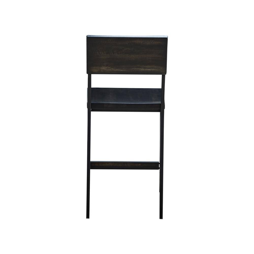 Tacoma 24.8" Black Wood and Metal Counter Stool