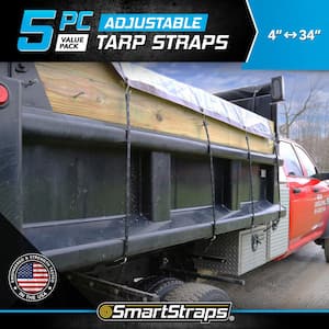 Adjustable Tarp Straps Value Pack - 5 piece