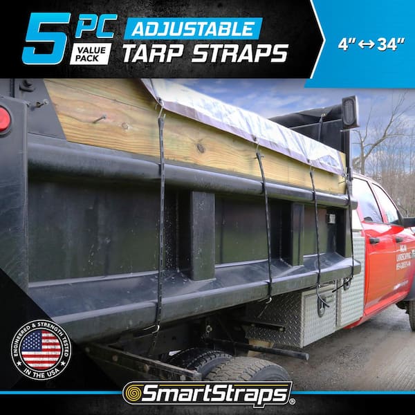 Adjustable Tarp Straps Value Pack - 5 piece (2-Pack)