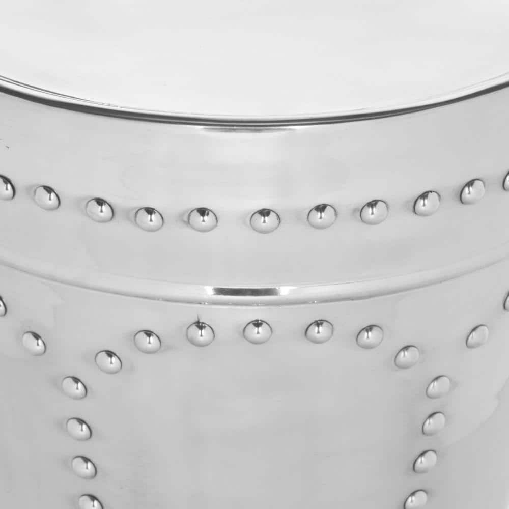Sedona Silver Round Metal Art Table Stool