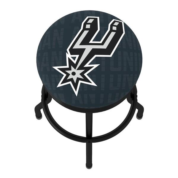 San Antonio Spurs City 29 in. Black Backless Metal Bar Stool with Vinyl Seat