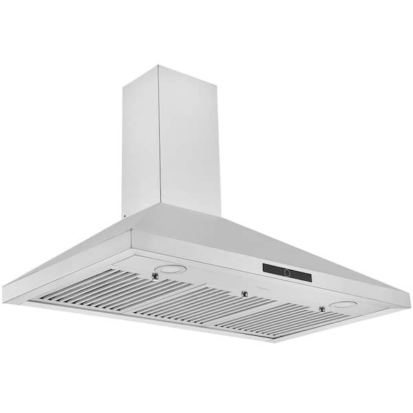 Ancona 36 in. 600 CFM Convertible Wall-Mounted Pyramid Range Hood in Stainless Steel