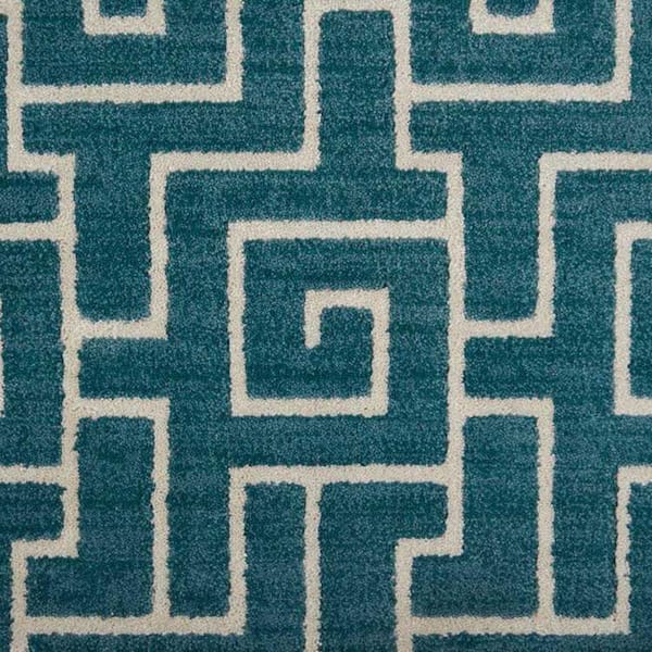 Natural Harmony 6 in. x 6 in. Pattern Carpet Sample - Labyrinth - Color Teal