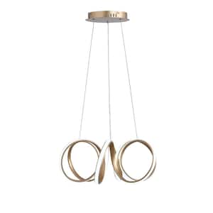 40-Watt Modern Gold Geometric Integrated LED Chandelier Creative Design Ceiling Hanging Light
