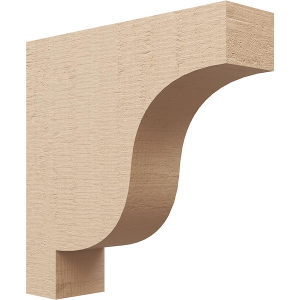 Ekena Millwork 4 in. x 16 in. x 16 in. Thin Newport Rough Cedar Woodgrain TimberThane Corbel, Primed Tan
