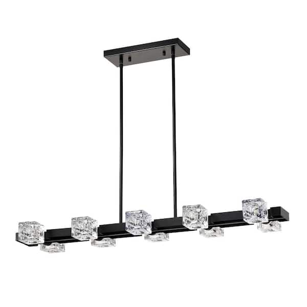 Hera 10-Light Matte Black Chandelier with Adjustable Height (10*G9 Bulbs Included)