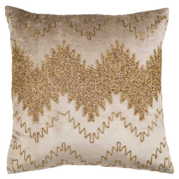 SAFAVIEH Gold Sparkle Gold 18 in. x 18 in. Throw Pillow