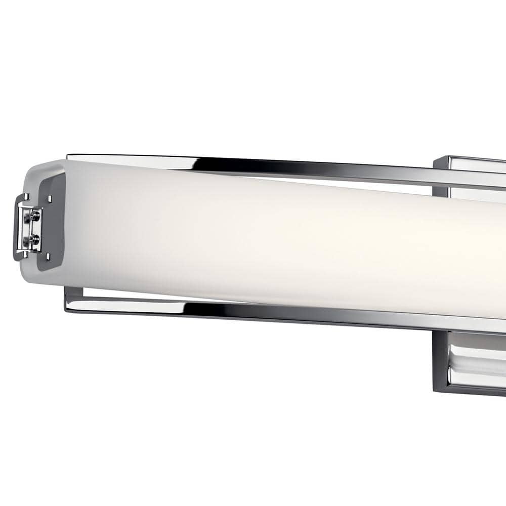 Rowan Chrome LED Vanity Light with Etched Opal Glass Shade
