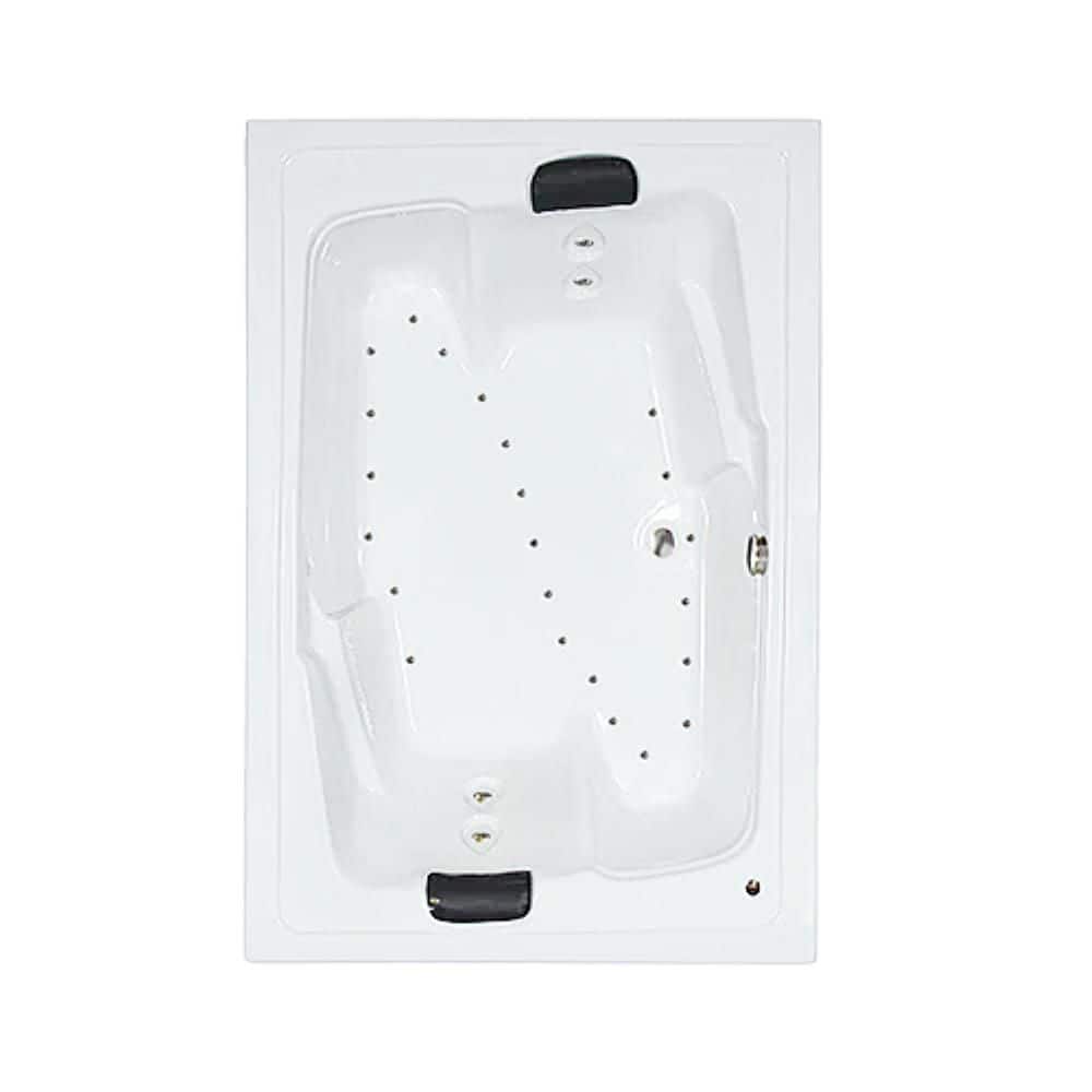72 in. x 54 in. Acrylic Rectangular Alcove Air Bathtub with Center Drain in Bone price history on PriceWatchPro