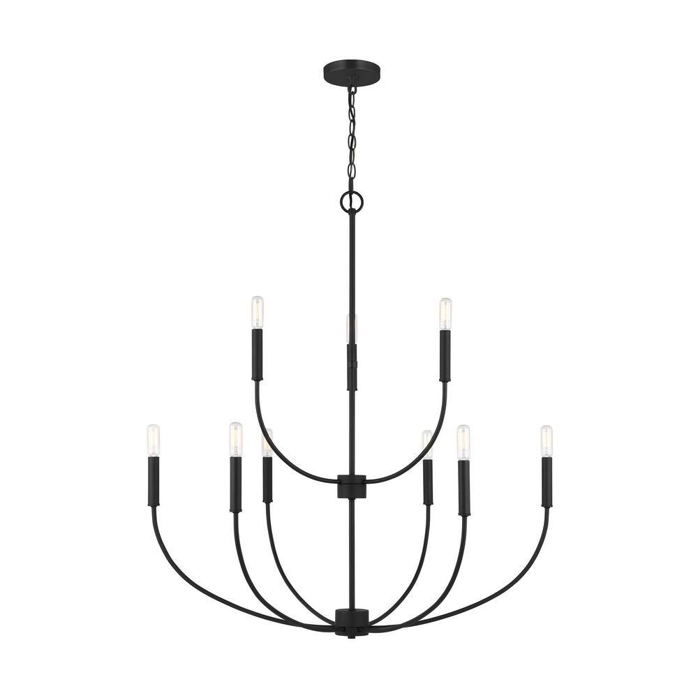 Midnight Black 9-Light Candle Chandelier