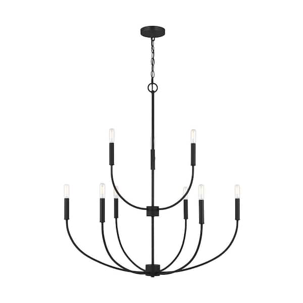 Generation Lighting Greenwich 9-Light Midnight Black Chandelier