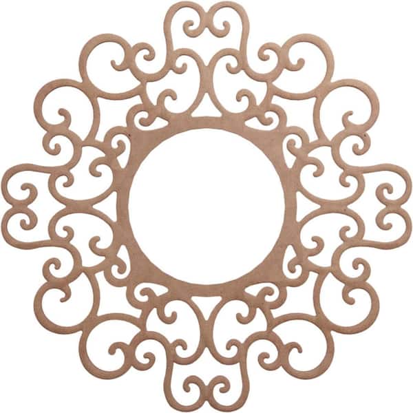 26 in. x 9.875 in. x 0.25 in. Wood Medallion Moulding