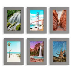 Textured 5 in. x 7 in. Gray Picture Frame (Set of 6)
