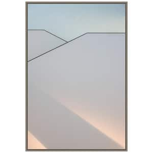 "Play of Light on Buildings" 1-Piece Floater Frame Canvas Transfer Abstract Art Print 33 in. x 23 in.