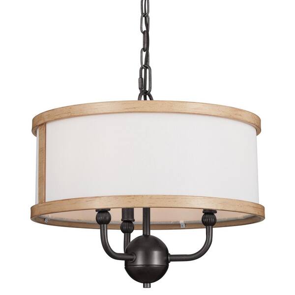 Kichler Heddle 3-Light Gray Farmhouse Chandelier