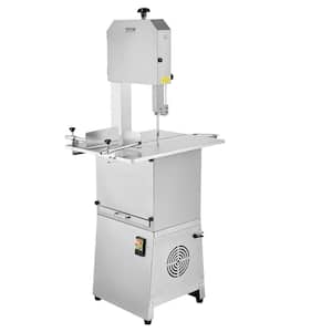 Commercial Electric Meat Bandsaw 850-Watts Stainless Steel Vertical Bone Saw Machine 0.16-9.1 in. Thickness, Silver