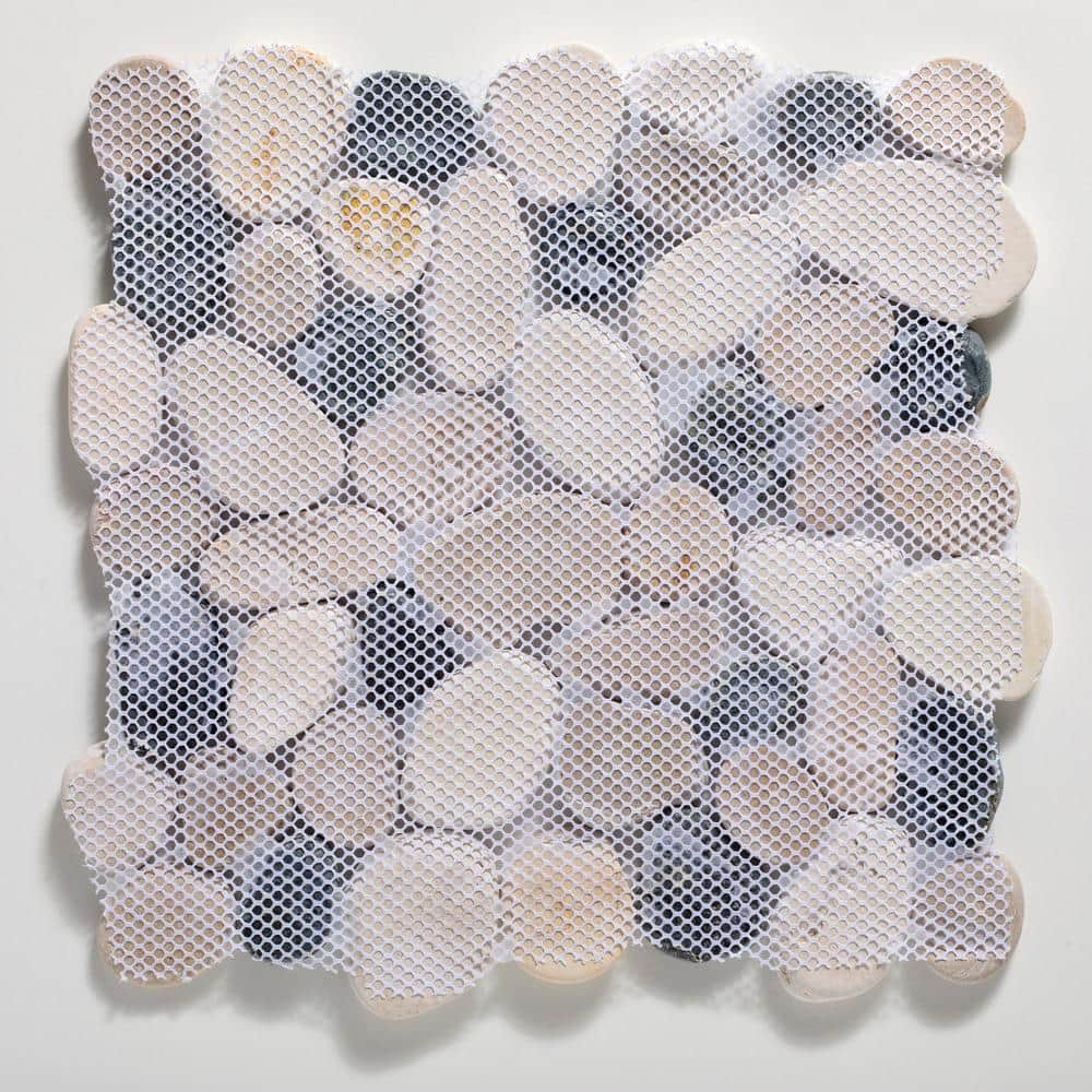 Classic Pebble Multicolor Natural Stone Mosaic Tile Sheet