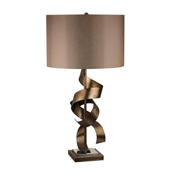 Titan Lighting 29 in. Roxford Gold Allen Metal Sculpture Table Lamp