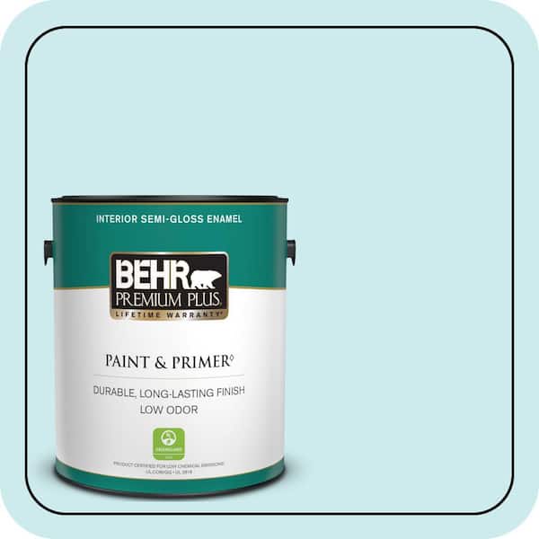 BEHR PREMIUM PLUS 1 gal. #520C-2 Fountain Spout Semi-Gloss Enamel Low Odor Interior Paint & Primer