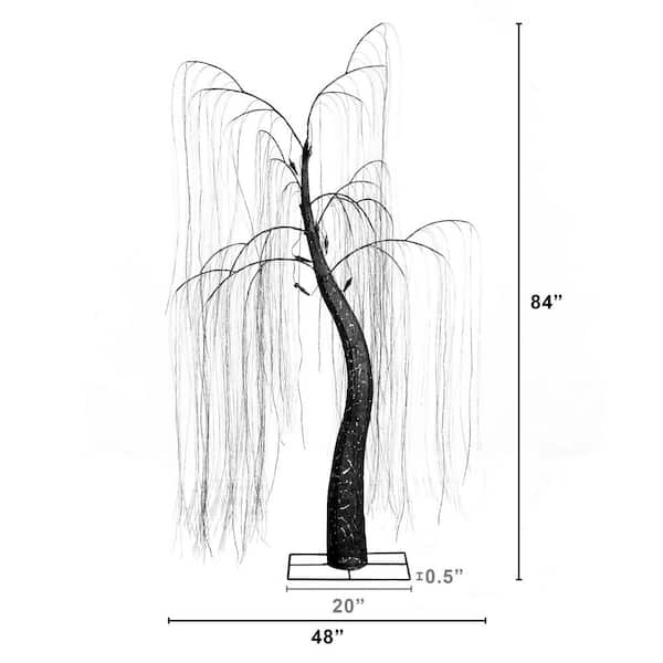 Nearly Natural 7ft. Pre-Lit Artificial Halloween Black Willow Tree