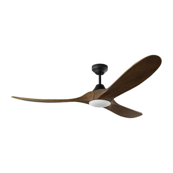 Maverick Smart 60 in. Midnight Black Modern Downrod Mount StandardCeiling Fan with Light Kit and Remote