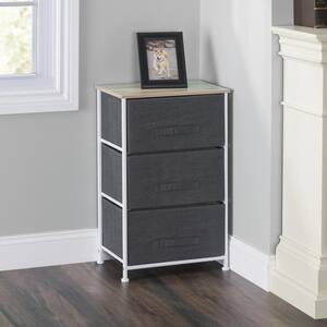 3-Tier Non-Woven Fabric Drawer Cart in Grey