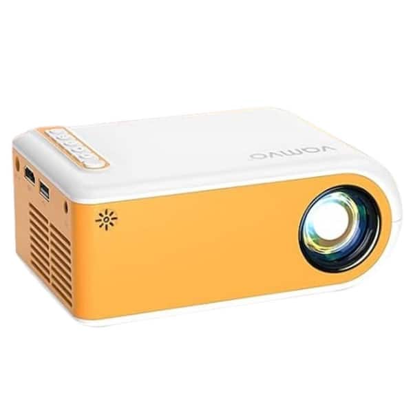 Lukyamzn 1920 x 1080 Full HD Mini Portable Projector with 1800 Lumens, Built-In Speaker, Lightweight & Compatible HDMI, USB, TV