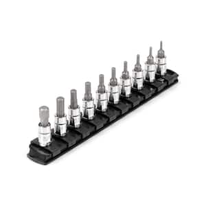 1/4 in. Drive Hex Bit Socket Set, 10-Piece (5/64-5/16 in.) with Rail