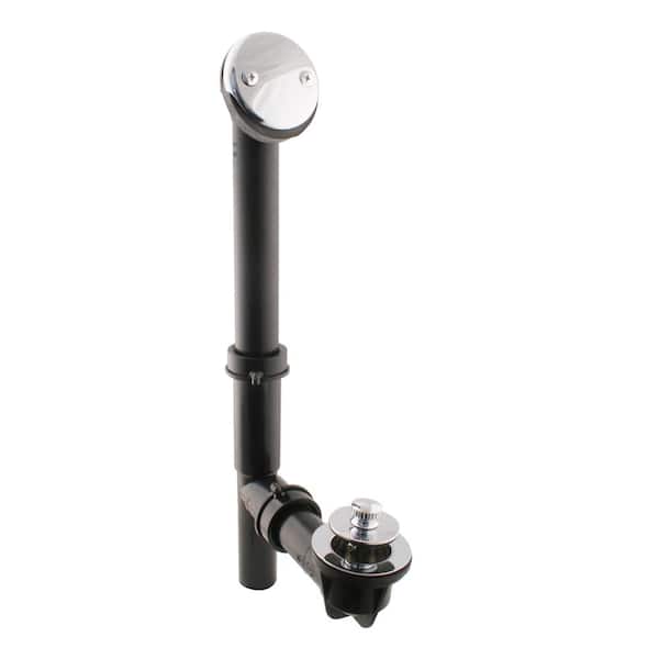 Westbrass Black 1-1/2 in. Tubular Twist and Close Bath Waste Drain Kit, Polished Chrome