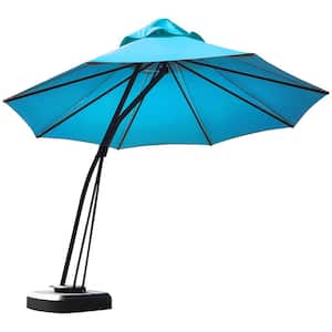 11 ft. Outdoor Aluminum Cantilever Sola Patio Umbrella in Turquoise