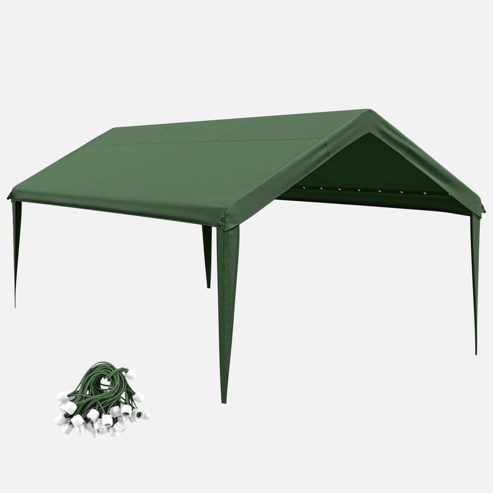 12 ft. x 20 ft. Outdoor Carport Replacement Cover, Heavy Duty Canopy with Ball Bungees (Frame Not Included) Green price history on PriceWatchPro