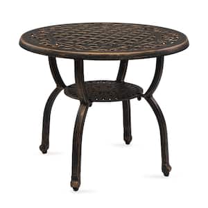 Cast Aluminum Outdoor Side Table Anti-Rust Outdoor Round End Table