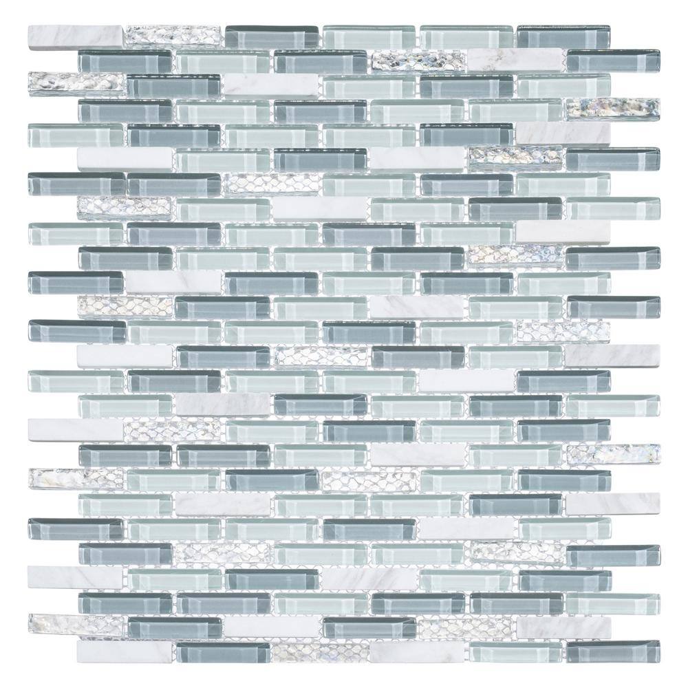 Riviera Gray 2x2 Matte Glass and Stone Mosaic Tile