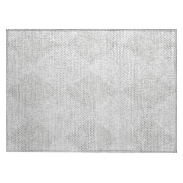 Ivory 2 ft. x 3 ft. Woven Geometric Rectangle Indoor/Outdoor Area Rug