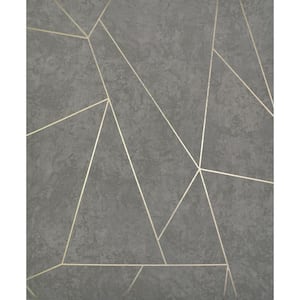 56.9 sq. ft. Dark Grey/Gold Nazca Wallpaper