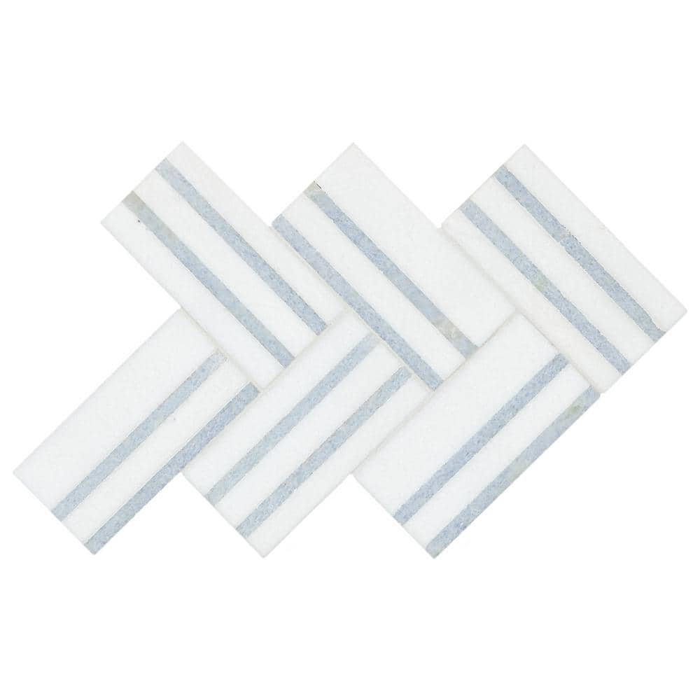 Azula Linea 12.80 in. x 8.46 in. x 10mm Polished Marble Mosaic Floor and Wall Tile (7.52 sq. ft./Case) price history on PriceWatchPro