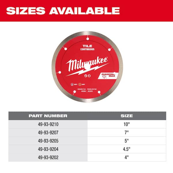 Milwaukee 5 in. DIAMOND MAX Continuous Tile Diamond Blade 49-93