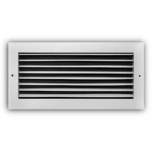 14 in. x 6 in. Steel Fixed Bar Return Air Grille in White