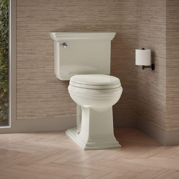 Memoirs 12 in. Rough In 2-Piece 1.28 GPF Single Flush Elongated Toilet in Biscuit Seat Not Included