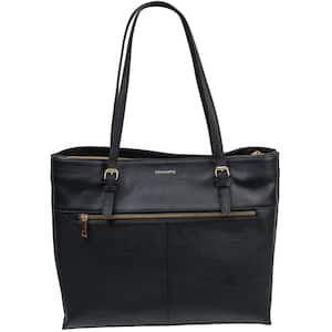 Champs Gala Collection Black Leather Tote Bag