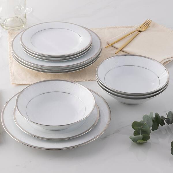 Noritake Regina Platinum 12-Piece Set, (Service For 4) 4324-12H