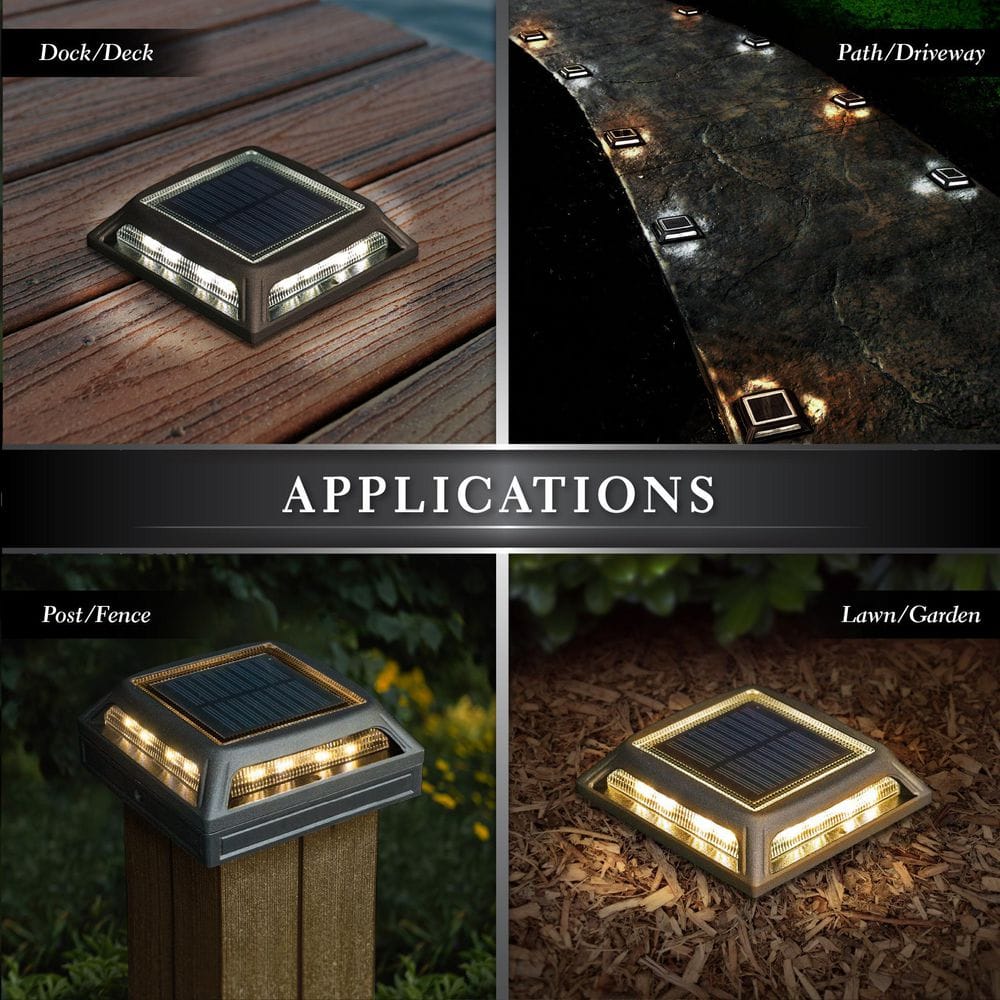 Muskoka Black Aluminum LED Solar Post Cap Light Multipack