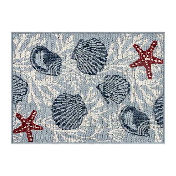 Poolside Sea  Doormat 2 ft. x 3 ft. Indoor/Outdoor Accent Area Rug